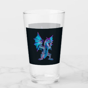 Fantasy Blauwe Vuur Draak Episch Mythisch Draak Ku Glas
