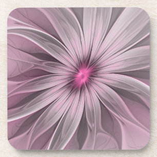 Fantasy Bloem Abstract Pr Plum Bloemig Fractale Ku Bier Onderzetter