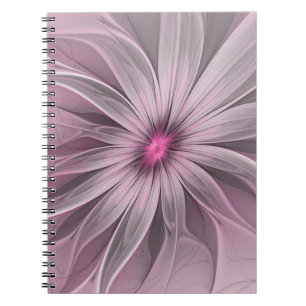 Fantasy Bloem Abstract Prume Bloemige Fractale Kun Notitieboek