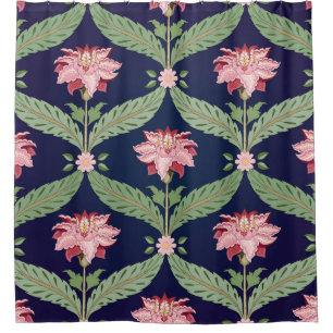 Fantasy Bloemen: Donker Indische Motieven Douchegordijn