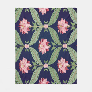 Fantasy Bloemen: Donker Indische Motieven Fleece Deken