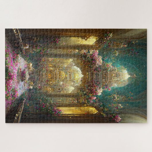 Fantasy Bloemen Kerk - Puzzel Legpuzzel (Horizontaal)