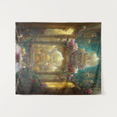 Fantasy Bloemenkerk - Tapestry Wandkleed (Voorkant (horizontaal))