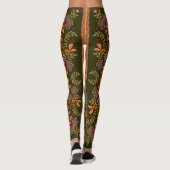 Fantasy bloemenvierkant pocket ontwerp leggings (Achterkant)