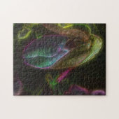 Fantasy Blue Abstract Lady Slipper Flower Art Legpuzzel (Horizontaal)