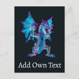 Fantasy Blue Fire Dragon Briefkaart