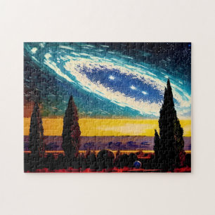 Fantasy Blue Galaxy en Yellow Sky Legpuzzel