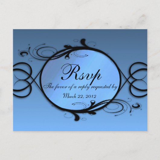 Fantasy Blue Menu RSVP (Voorkant)