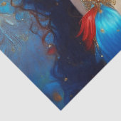 Fantasy Blue Water Fairy Mermaid Decoupage Tissuepapier (Detail)