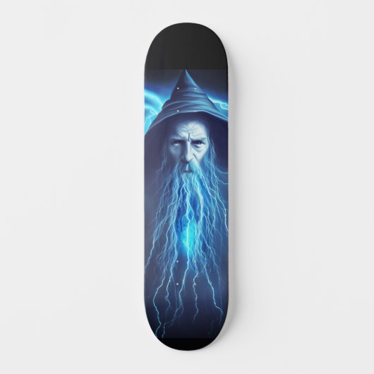 Fantasy Blue Wizard illustratie Thunder Graphic Skateboard (Voorkant)