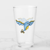 Fantasy Bluebird in Flight Yellow Tail Glas (Voorkant)