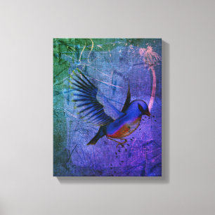Fantasy Bluebird Natuur Art Canvas Afdruk