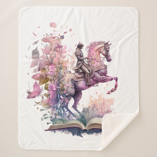 Fantasy Boek Lover Design Sherpa Deken (Voorkant)