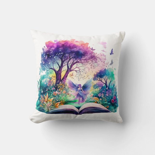 Fantasy Boekliefhebber Fee Kussen (Voorkant)