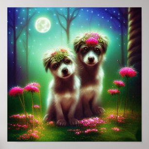 Fantasy boheemse puppy's poster