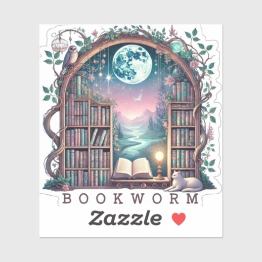 Fantasy Bookworm Sticker (Vel)