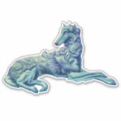 Fantasy Borzoi Die Cut Vinyl Sticker (Voorkant)