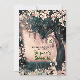 Fantasy Bos Betoverd Roze Woud Sweet 16 I Kaart
