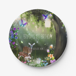 Fantasy bosdieren betoverd feest papieren bordje