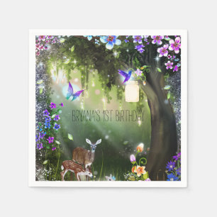 Fantasy bosdieren betoverd feest servet