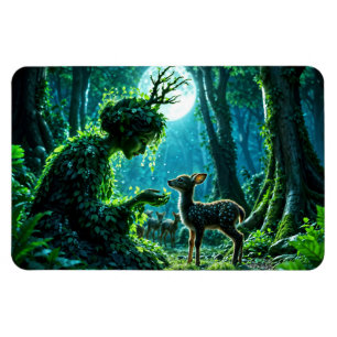 Fantasy bosgodin en zachte herten kunst magneet