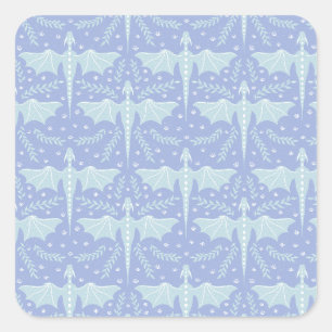 Fantasy Botanische Draak Vierkante Sticker