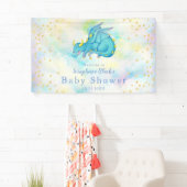 Fantasy Boys Blue Dragon Baby shower Banner (Insitu)
