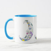 Fantasy Brightly gekleurde Crescent Moons Facs Mok (Links)