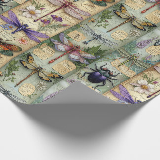 Fantasy Bugs Wrapping Paper Whimsical Insect Gifts Cadeaupapier