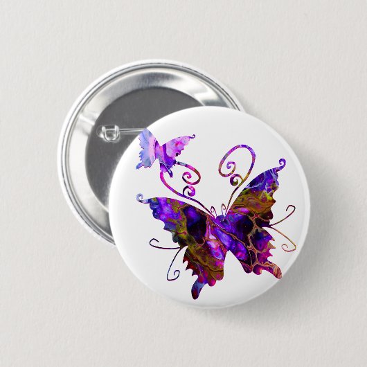 Fantasy Butterflies Ronde Button 5,7 Cm (Voorkant /achterkant)