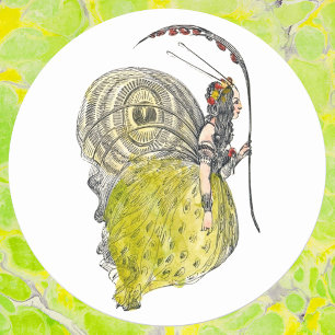  Fantasy Butterfly Fairy met Wings Ronde Sticker