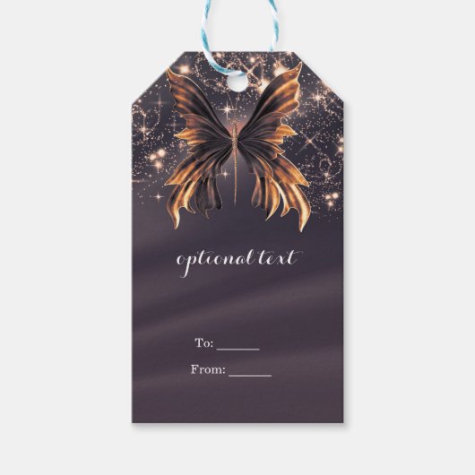 Fantasy Butterfly Gold Sparkle Cadeaulabel (Voorkant)