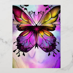 Fantasy Butterfly Graphic Folie Feestdagen Briefkaart