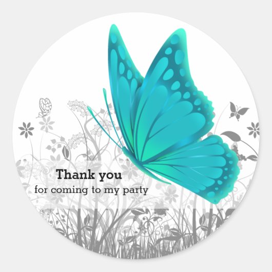 Fantasy Butterfly * kies achtergrondkleur Ronde Sticker (Voorkant)