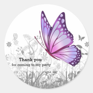 Fantasy Butterfly * kies achtergrondkleur Ronde Sticker