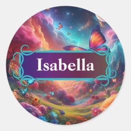 Fantasy Butterfly Label Sticker