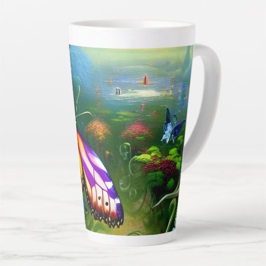 Fantasy Butterfly Reis Latte Mok (Rechterhoek)