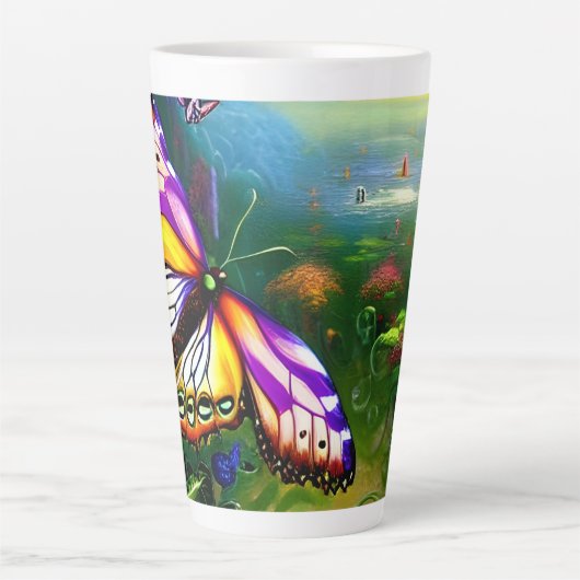 Fantasy Butterfly Reis Latte Mok (Voorkant)