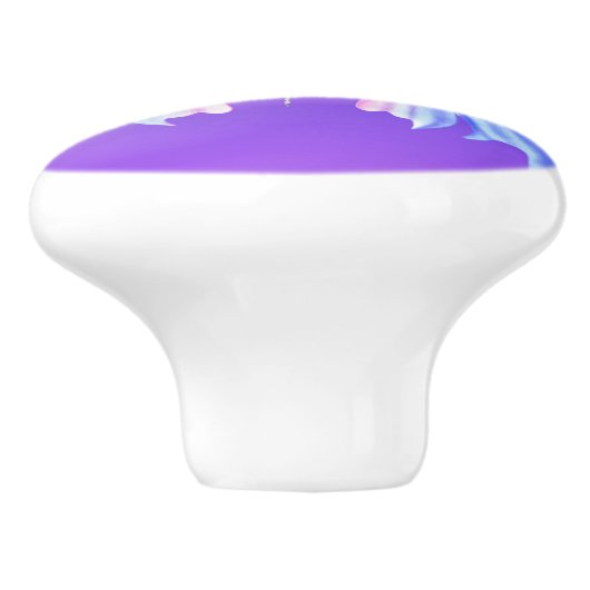 Fantasy Butterfly Roze en Paarse Sparkle Keramische Knop (Zijkant)