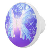 Fantasy Butterfly Roze en Paarse Sparkle Keramische Knop (Rechts)