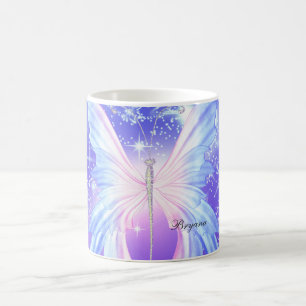 Fantasy Butterfly Roze en Paarse Sparkle Koffiemok