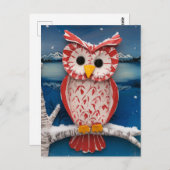 Fantasy Candy rietstok Uil encaustic berk boom Briefkaart (Voorkant / Achterkant)