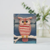 Fantasy Candycane Owl Briefkaart (Staand voorkant)