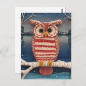 Fantasy Candycane Owl Briefkaart (Voorkant / Achterkant)