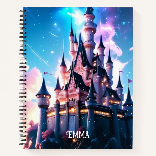 Fantasy Castle Aangepaste naam Notitieboek (Voorkant)