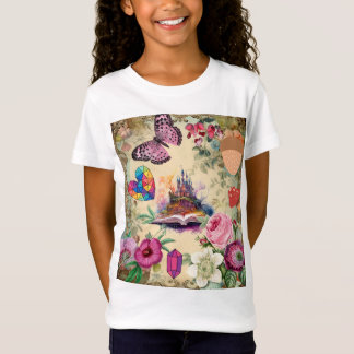 Fantasy Castle Butterfly Leuk Schattige ontwerp T-shirt