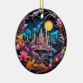 Fantasy Castle Decor, gewatteerd Keramisch Ornament (Rechts)