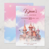 Fantasy Castle Fairytale baby shower Kaart (Voorkant / Achterkant)