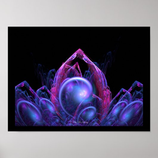 Fantasy Castle Fractal van Kat Ann Poster (Voorkant)