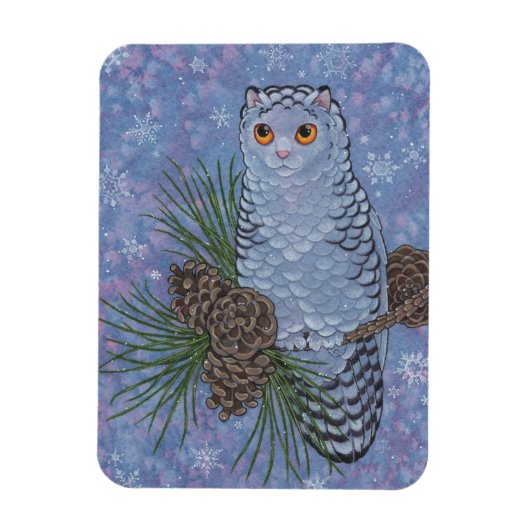 Fantasy Cats Oracle Affirmation - Winter Magneet (Verticaal)